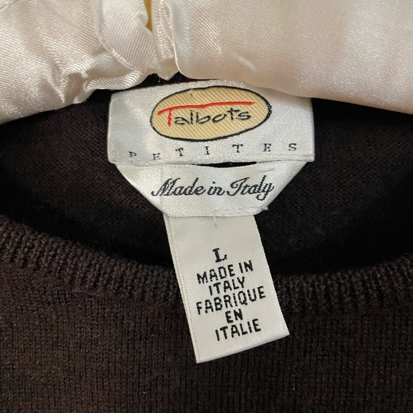 Vintage Talbots Brown 100% Merino Wool Brown Sweater Large - Picture 2 of 4